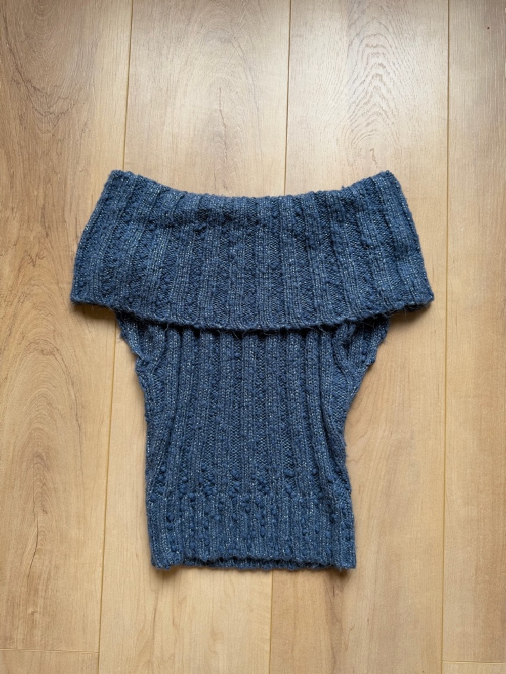 Silence + Noise Blue Off Shoulder Knit Sweater Size Small